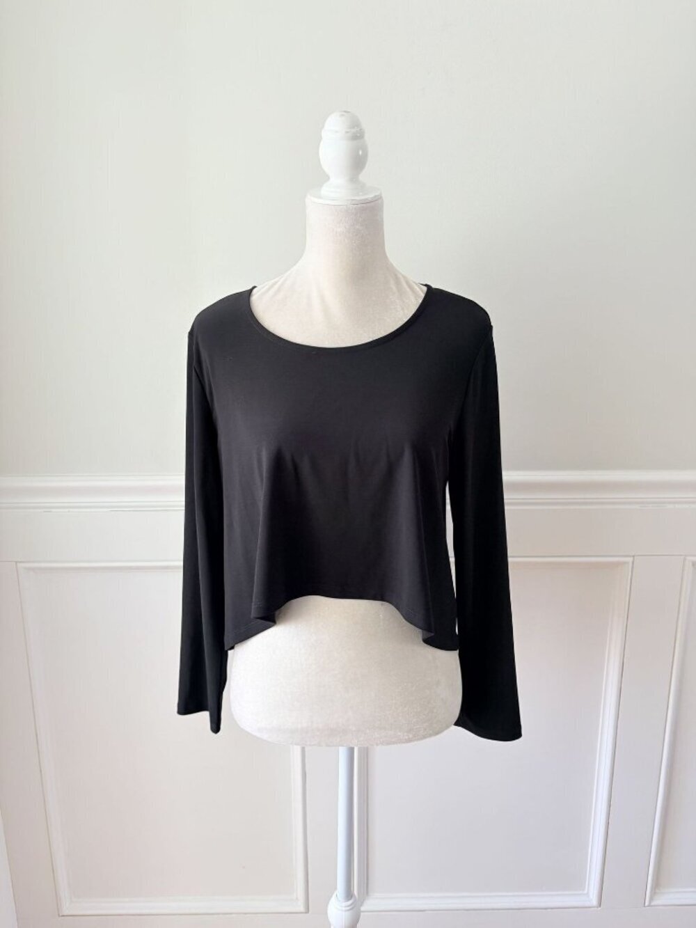 By JJ M Black Hi-Low Long Sleeve Top Blouse